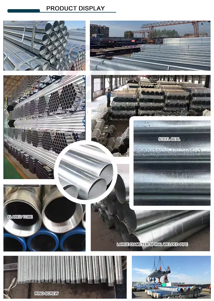 Non-Alloy Punching Processing Service GI Round Steel Pipe for Construction and Zinc Coating Steel Round Tube