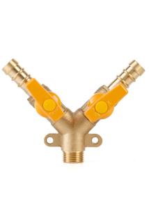 Quality 3 Way Natural Brass Gas Valve Weatherproof Antirust Practical wholesale
