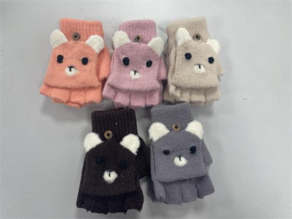 Unisex Stretchy Acrylic Warm Knit Gloves / Grey Winter Gloves for Warmth Hand