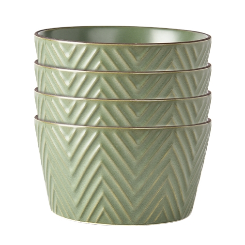 Japanese Style Ceramic Bowl Set Retro Glaze Stoneware Dinnerware For Kitchen Tabletop