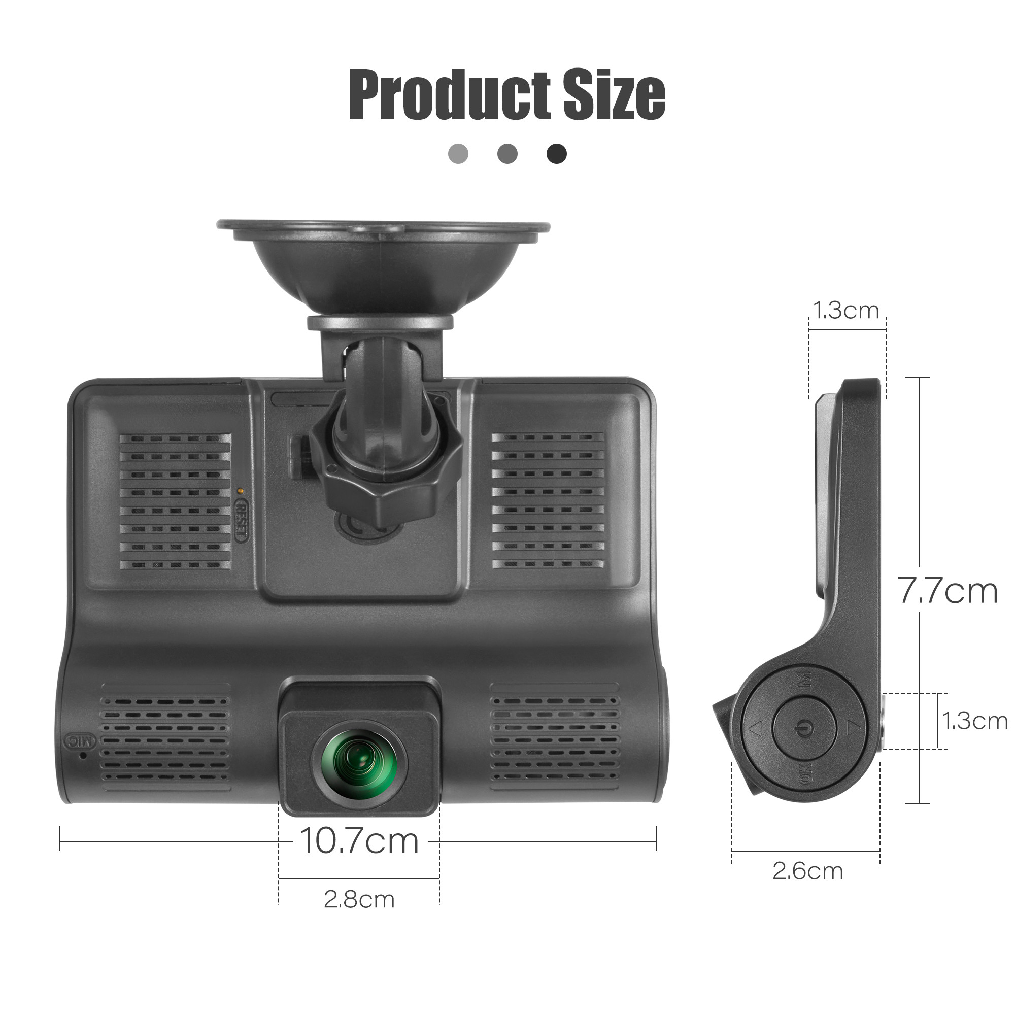 4 Inch IPS Screen Camera Car Camcorder FHD 1080p DVR With 3 Security Cameras