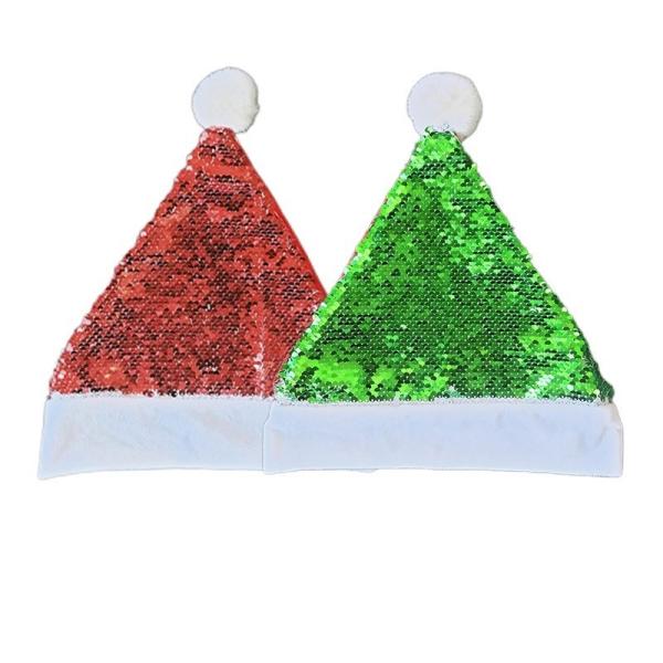 Personalized Sublimation Christmas Hats Shiny Sequin Christmas Cap For