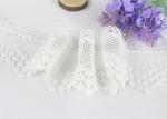 Water Soluble Floral White Guipure Lace Trim , 7.5cm Width Flat Vintage Lace