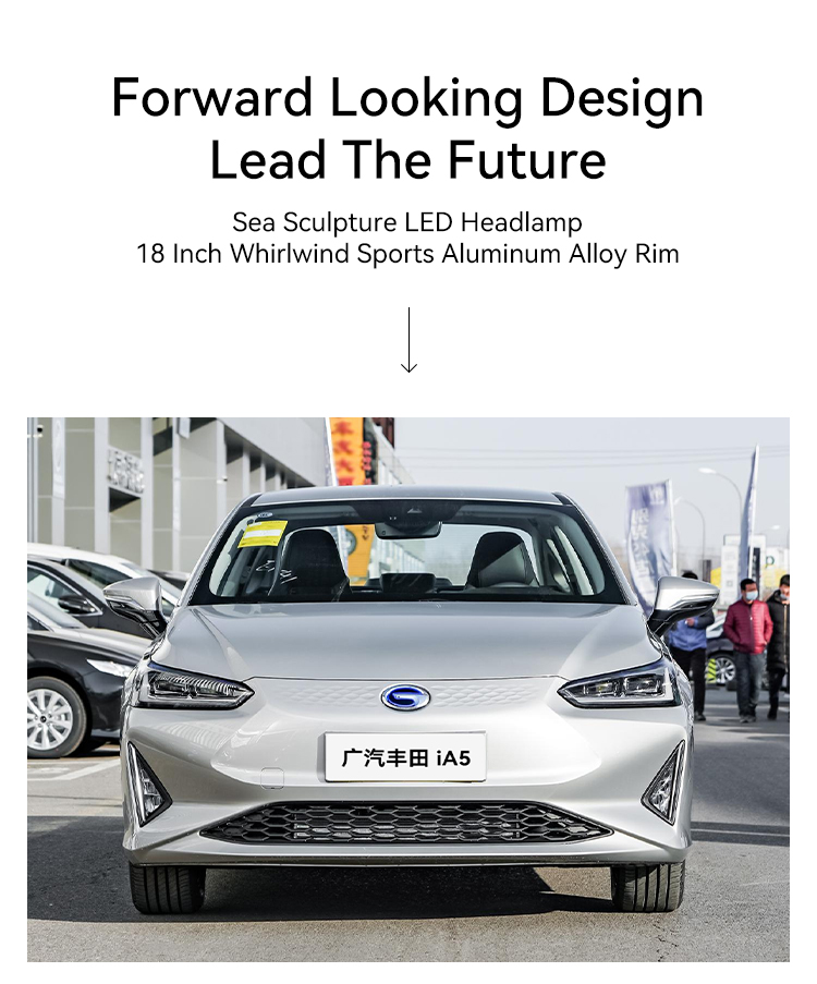 155Km/h Maximum Speed 58.8Kwh Battery Capacity GAC iA5 Energy Electric Vehicle 0km Second Hand Used Adulte Voiture Electrique