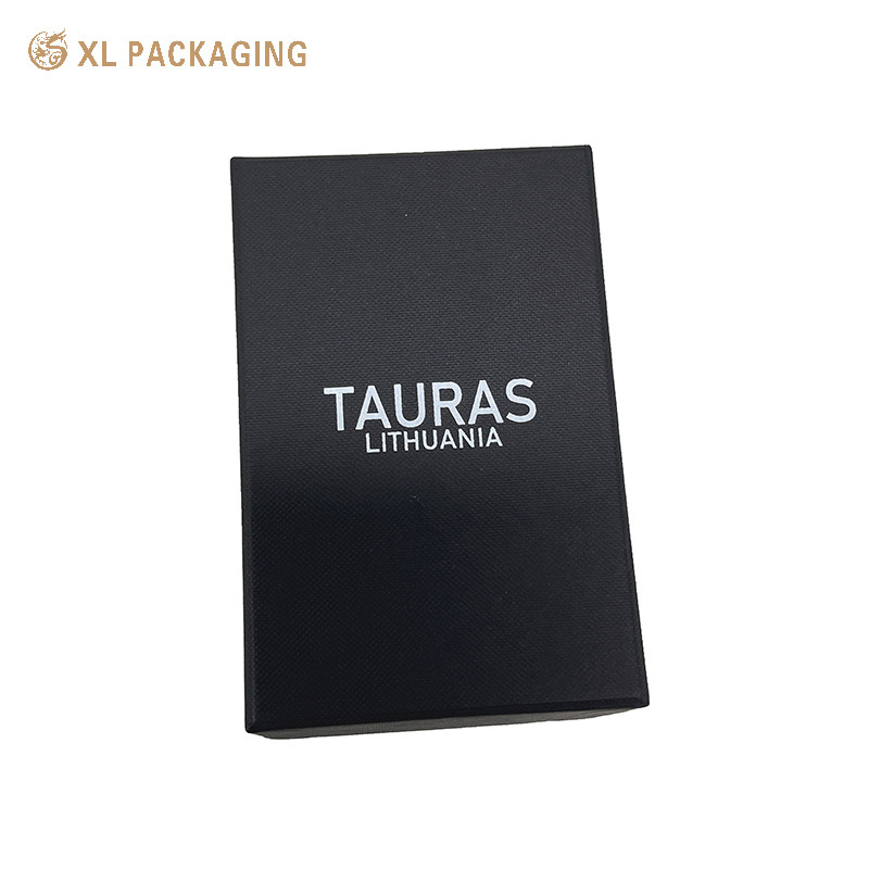 Luxury Custom Logo Black Lid And Base Rigid Boxes Paper Box Cardboard Paper Packaging Watch Box Packaging With EVA