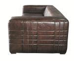 Ribbed Vintage Leather Sofas Large 3 Seater For Living Room