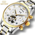 water resistant Minimalist Mechanical Watch Power Reserve Pointer Dial Display