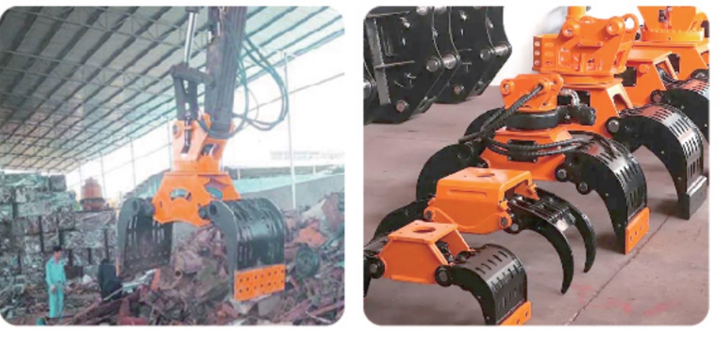 Excavator Grabbing Grapple Demolition Sorting And Scrap Metal