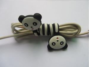Quality Custom Bear Silicone Rubber Earphone Cord Cable Winder With Extra Long Size , For Promotion Gift wholesale