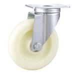 medium duty 4" rigid white PP caster , Rueda, 100x32mm pure white nylon castor,