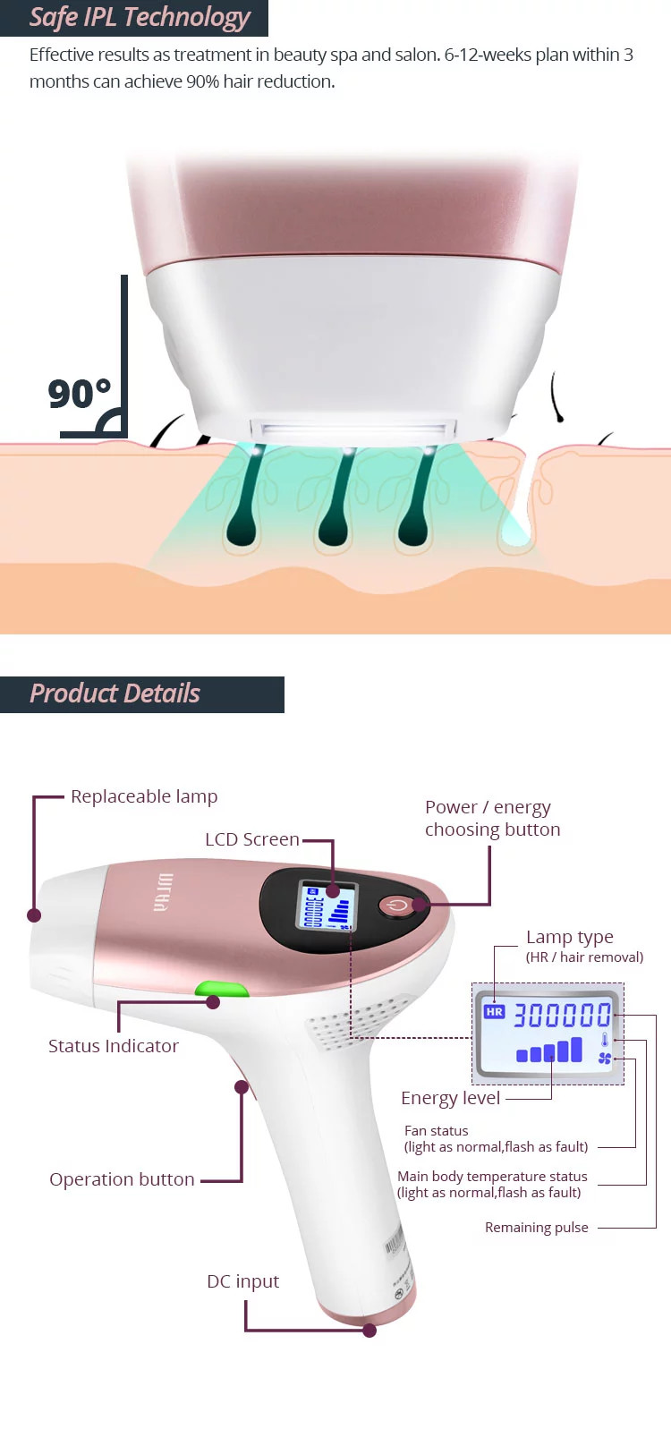 3 In 1 Quartz Lamp AC SR IPL Laser Hair Epilator