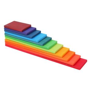 Quality 11 Lot Burlywood Wooden Rainbow Stacker Toy Macaron Beech wholesale