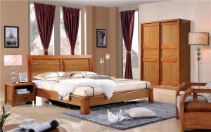 Quality modern wooden double bed room set furniture wholesale