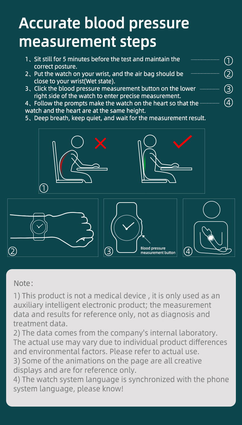 Air Pump Accurate ECG Blood Pressure Health Monitor Smart Watch P30 1.3 Inch For Healthcare
