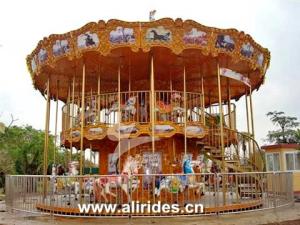 Quality Double deck carousel 48 seats amusement rides for sale wholesale