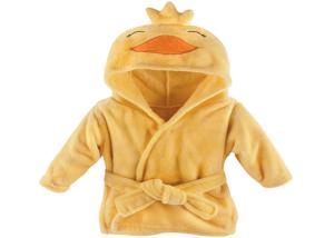 Quality 100% Cotton Yellow Baby Bath Robes Skin Friendly And Comfortable Flannel wholesale