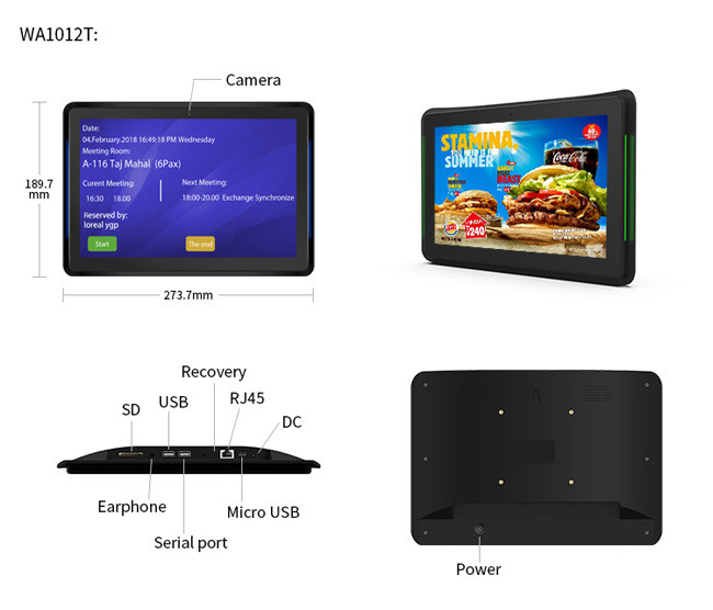 BT 4.0 10 Inch Capacitive Touch Screen Industrial Panel Computer With LED Light Bar