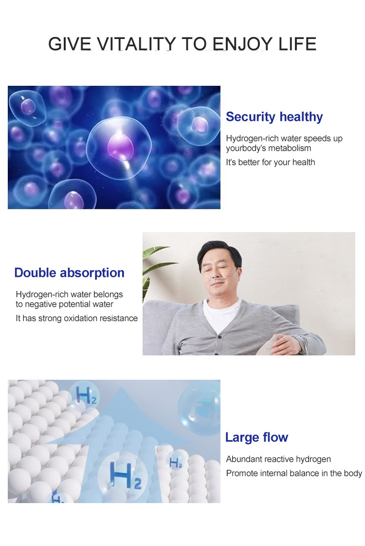 99.99% molecular hydrogen inhalar breathing machine hydrogen inhalation therapy