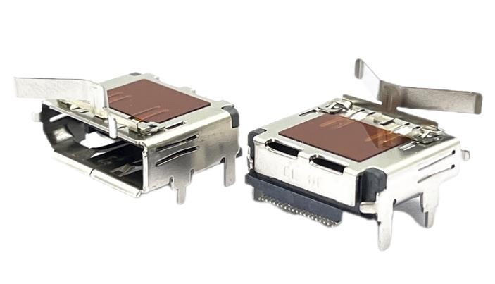 ODM DisplayPort PCB Mount USB Connector Female Nickel Plated 50u