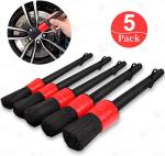Soft Nylon Bristle 5 Pcs Car Interior Cleaning Brush Kit For Car Interior Panels