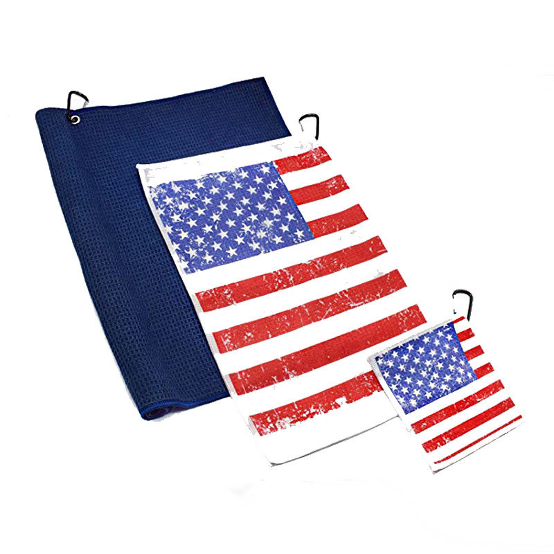 Custom Size Embroidered Golf Towel Pretty Design Solid Color
