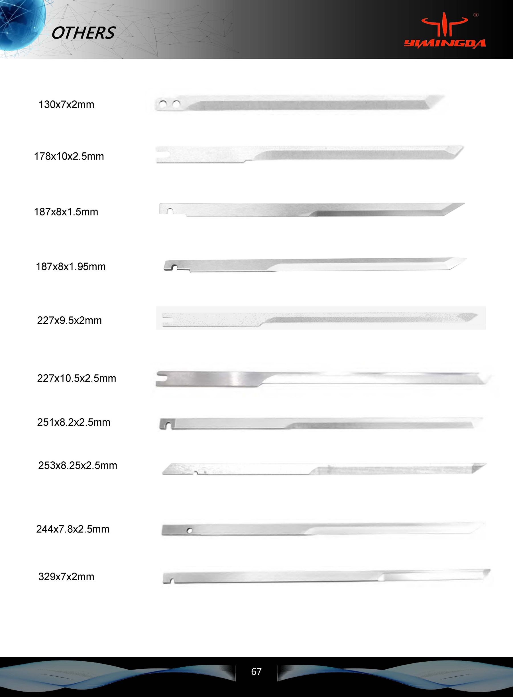 Cutting Blade Knife For Bullmer Cutter Size 220.5x10x3mm And 220*10*3mm