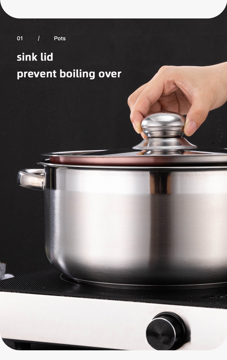 Hot Sale 8 Piece Royal Kitchen Cookware Soup Pot Set Stainless Steel Pot Cooking Cookware Set