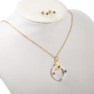 Quality Women Gift Gold Plated Shell Jewelry Set / Classic Stainless Steel Jewelry Necklace wholesale