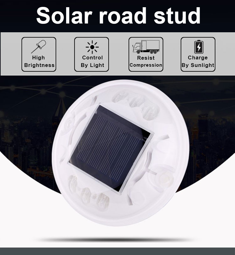 LED Cat Eye Round Solar Road Stud in Blue with High Intensity Reflective Tape and PVC