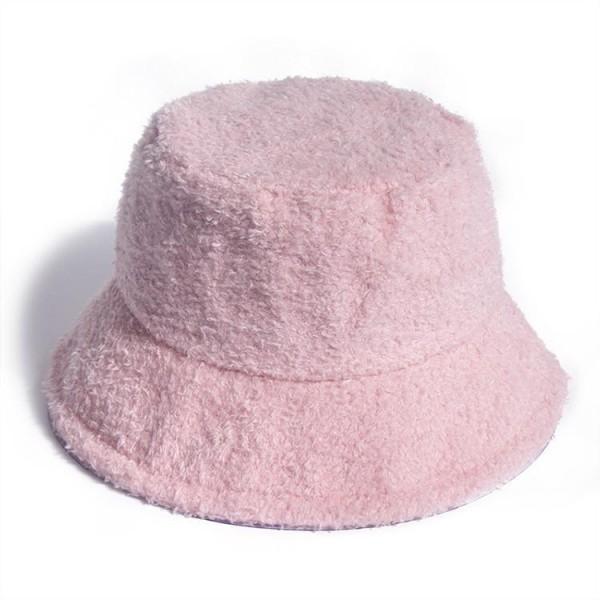 Cheap Fur Bucket Hat Fashion Versatile Sherpa Furry Bucket Hats Warm Plush Fuzzy Plain Bucket Hat for sale