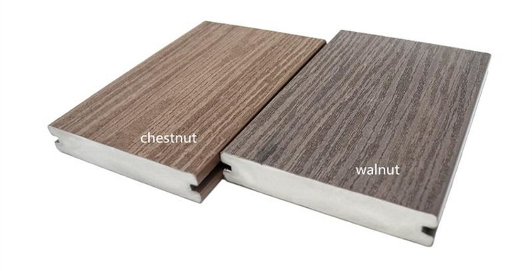 Outdoor PVC WPC Wood Plastic Composite Decking Flooring with Grooved Nonskid Design