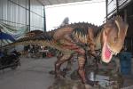 Lifelike Head Swing Hand Carved Animatronic Dinosaur Display Business Park