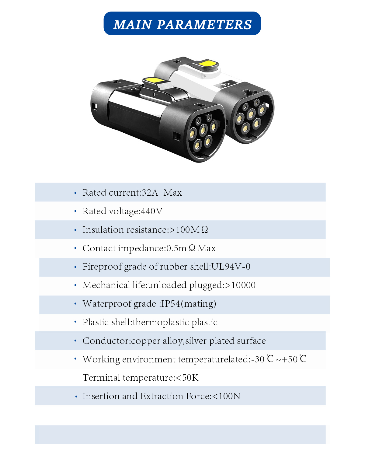 Qiaoyi GBT to Type2 22kw 380v AC Inlet Adapter for Electric Vehicles 32A Charging Connector Outlet Plug ev charger adaptor