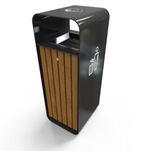 Quality ISO9001 Certificate Street Square 50L Outdoor Wooden Trash Can wholesale