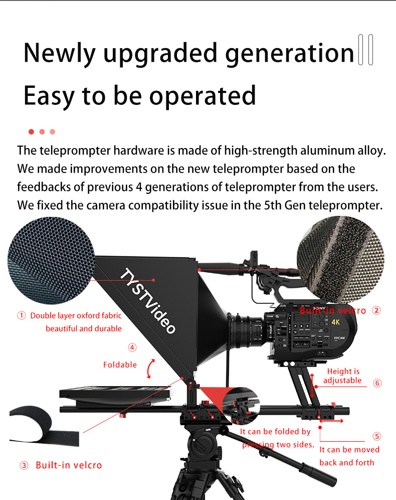 One Large Monitor Teleprompter with High Resolution and Supported Language TYST Video