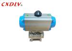 3 Pieces Stainless Steel Pneumatic Actuated Ball Valve Thread Screw Valve Q611F