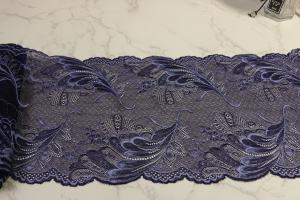 Quality Navy Blue Lingerie Lace Trim 8.85in Width For Multiapplication wholesale