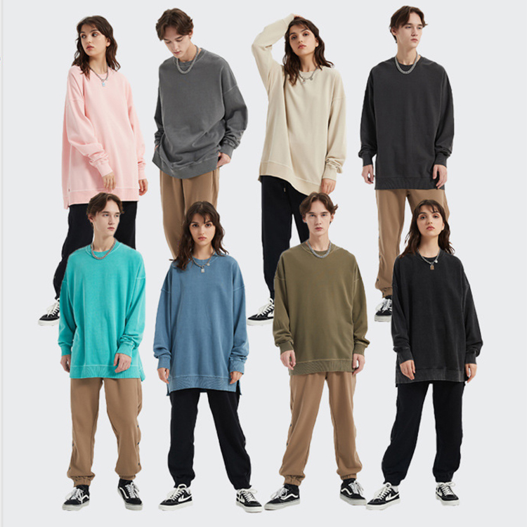 Plain Retro Heavy Weight Pullover Oversized 380g 100% Cotton Men's Hoodies & Sweatshirts With Pocket