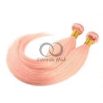 Pink Straight Remy Human Hair Bundles Sew In Weave Bundles Brazilian Bundle