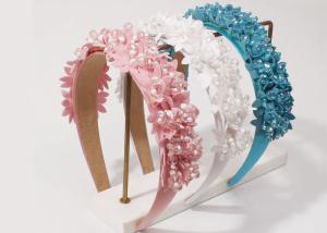 Quality New hair accessories Baroque imitation crystal flower pink headbands fashion wide edge for gilrs kids wholesale