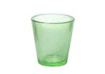92mm Dense Bubble Green Colored Glass Candle Holder Hand Pressed