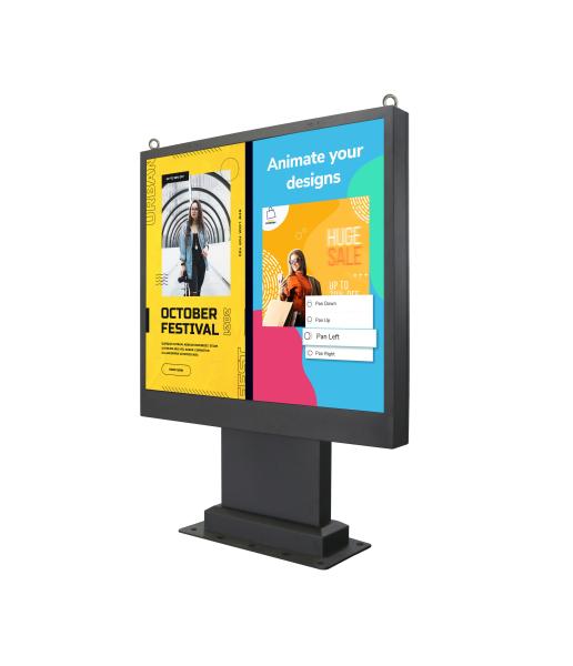 Weatherproof Dual Outdoor LCD Display Kiosk 1500 Nits Waterproof Advertising