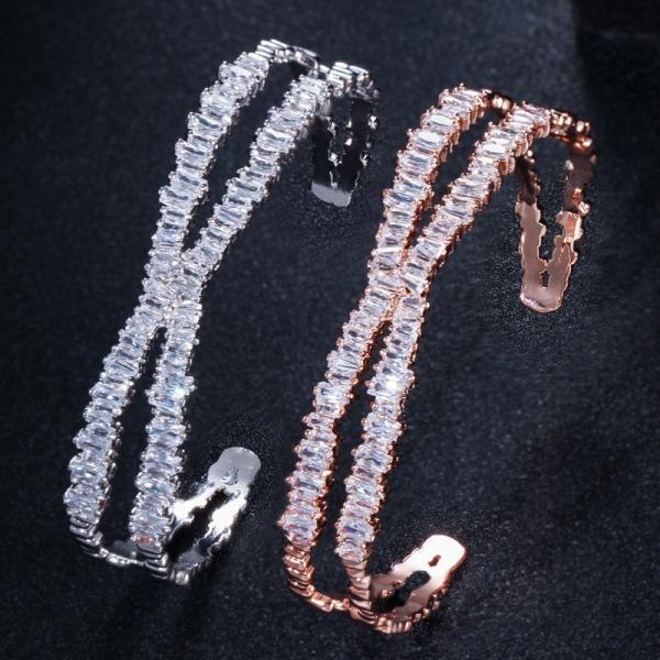 Various Shaped Bracelet Geometric Bezel Cubic Zirconia AAAA CZ Tennis Bracelet