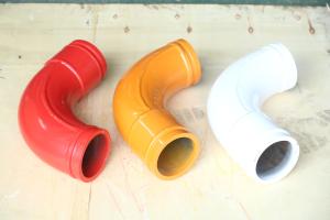 Quality Red Orange White Color elbow Pipe 125*R275-90+80 for concrete pump truck wholesale