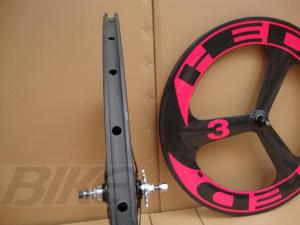 Quality New China YOUNGFAN BIKE front tri-spokes&amp;88rear carbon clincher wheelsets for track bike wholesale