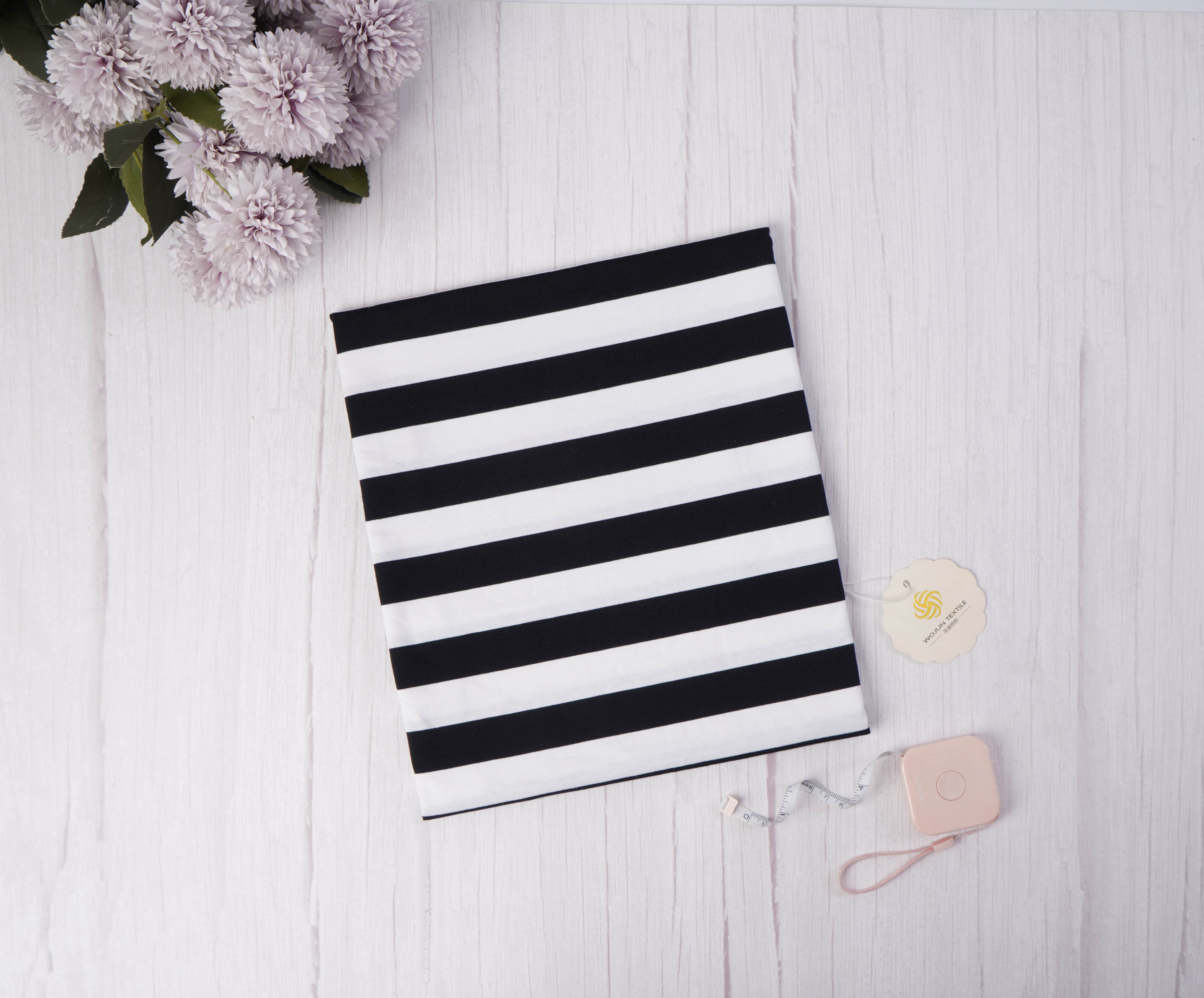 Natural Moisture Wicking Healthy And Simple Striped Knit Fabric For T-Shirt