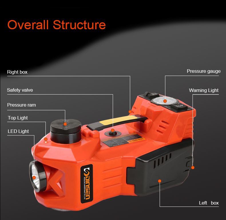 3 Ton 5 Ton Multifunctional Hydraulic Floor Jack With Air Compressor Black