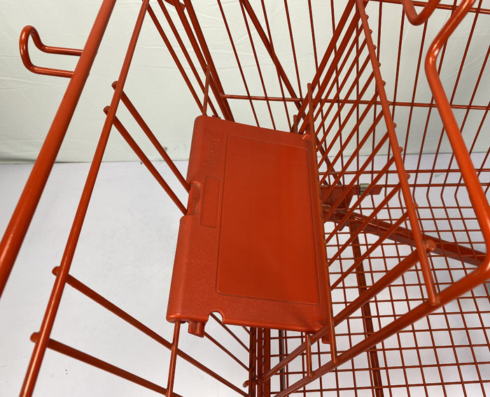 Large Capacity 180L Steel Shopping Cart European Style Red Custom Shopping Trolley Cart