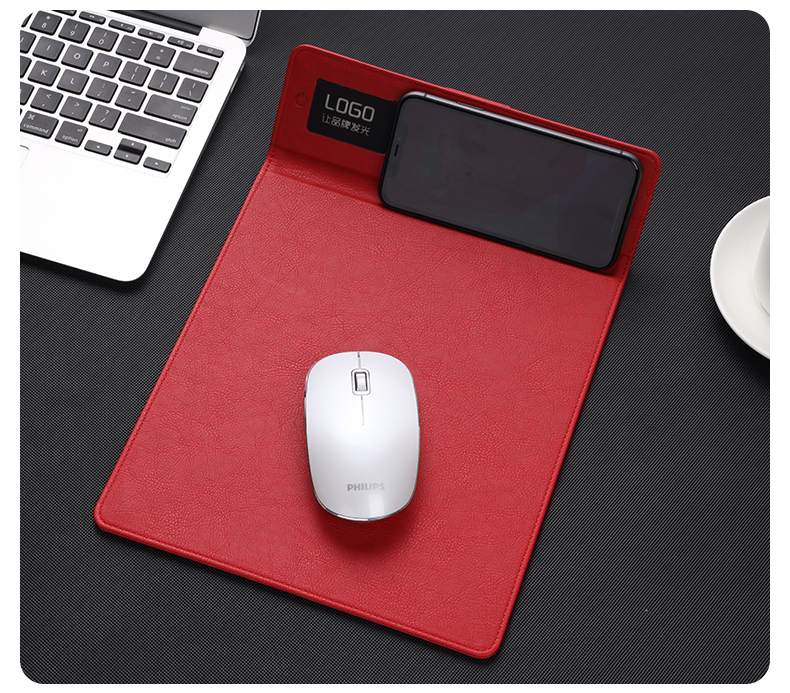 Customized 10W Fast Charging Mouse Pad Multifunctional Office Gift