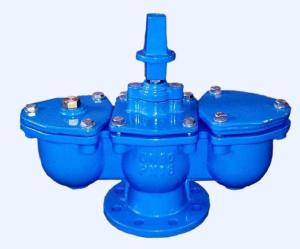 Quality Blue Double Acting Air Release Valve With Ductile Iron Fittings / Chamber wholesale